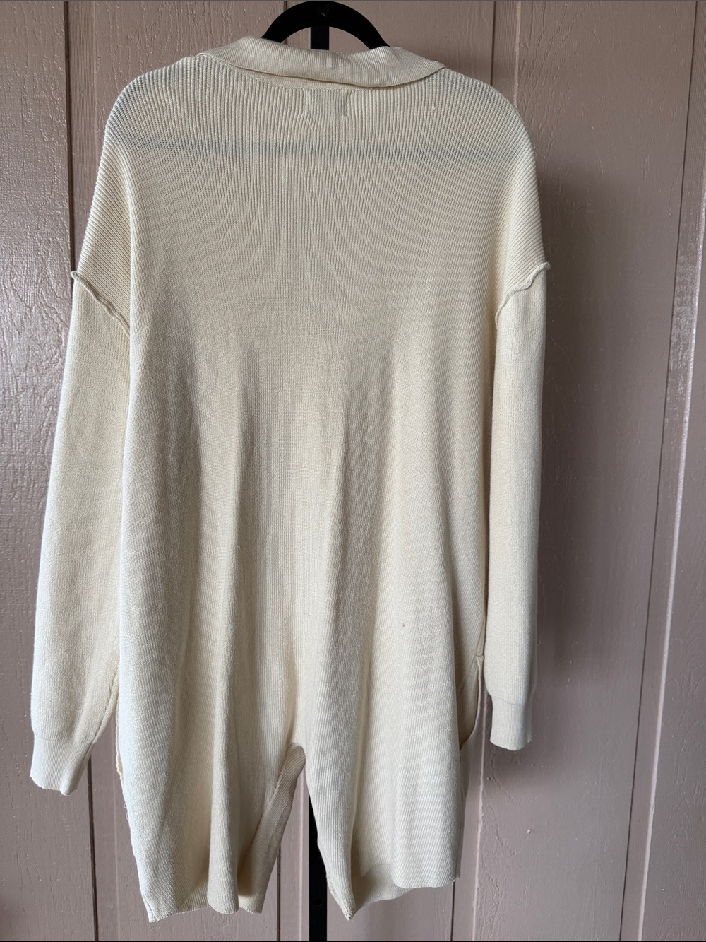 Cream Ribbed Knit Sweater Romper - Picture 6 of 6